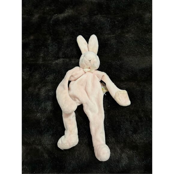 Bunnies by the Bay Pink Silly Bunny Pacifier Holder Plush Rattle Lovey Security - Picture 1 of 4